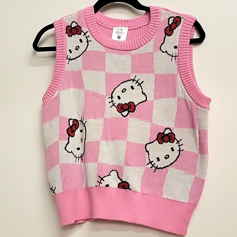 Sanrio Pink and White Hello Kitty Sweater Vest